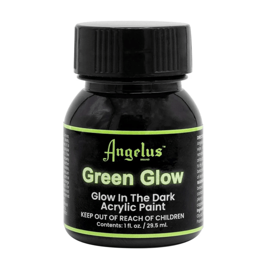 Angelus Acrylic Leather Paint Angelus - Acrylic Glow In The Dark Paint - 1oz Bottle - Green Glow