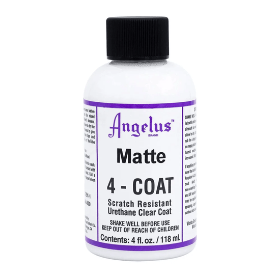 Angelus Acrylic Leather Paint Matte Angelus - 4-Coat - Urethane Clear Coats - 4oz Bottles