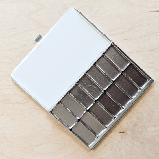 Art Toolkit Palette - Metal Silver Art Toolkit - Pocket Palettes - 14 Standard Pans