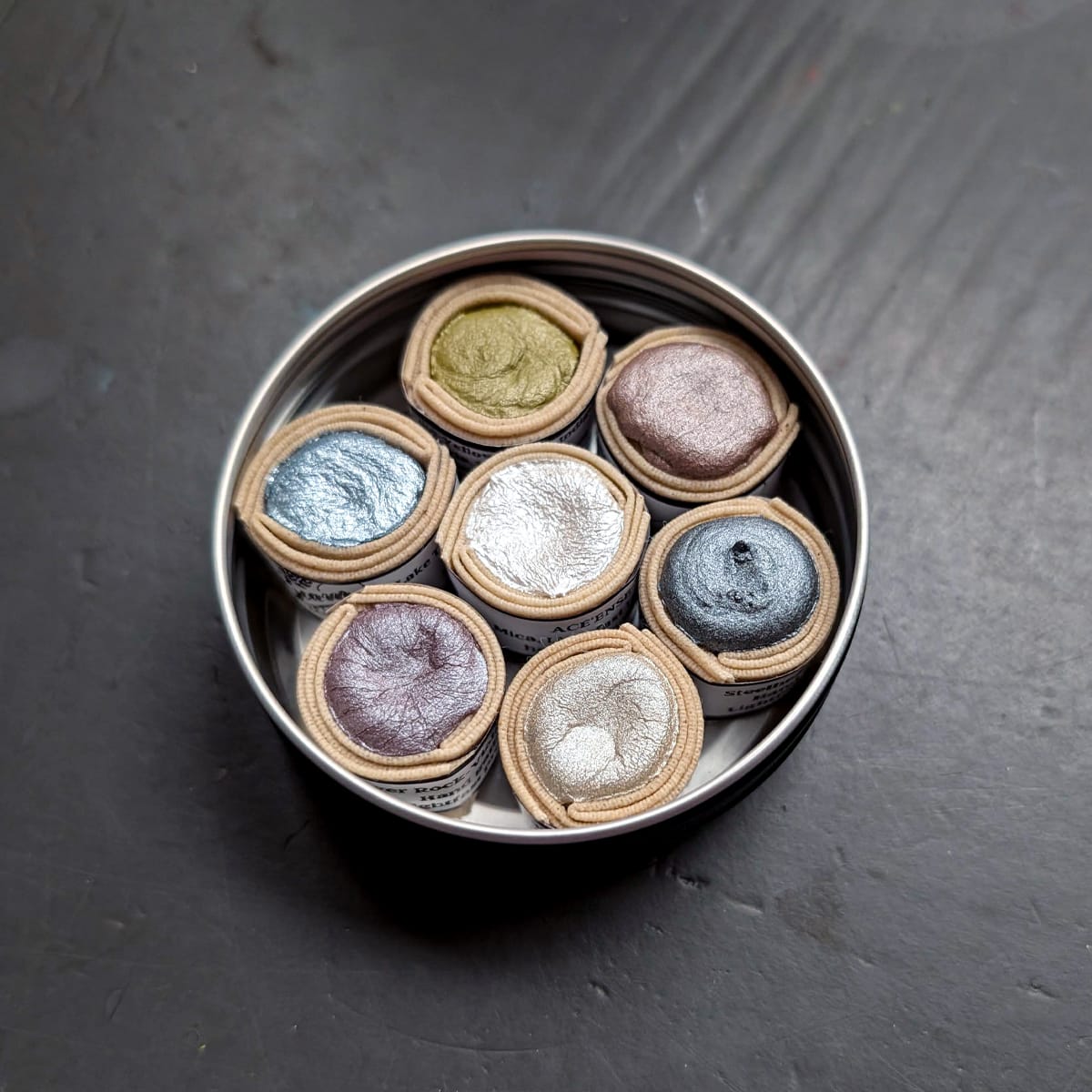 Beam Paints Watercolour Paintstone Beam - Handmade Watercolours - Earth Shimmers - Tin of 7 Colours