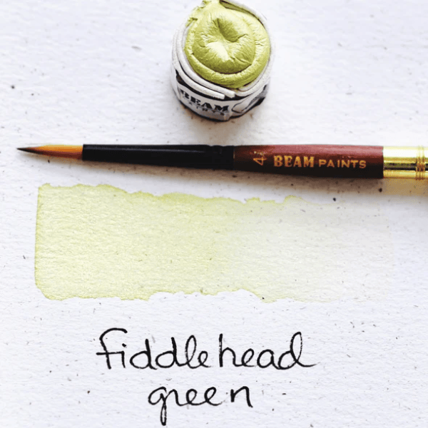 Beam Paints Watercolour Paintstone Fiddlehead Green Beam - Handmade Watercolours - Individual Paintstones