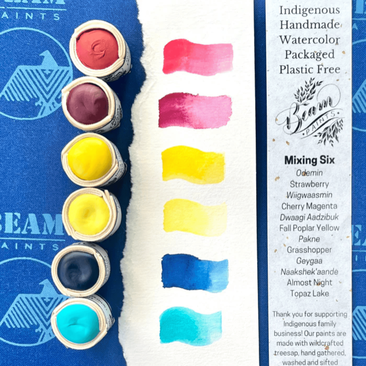Beam Paints Watercolour Set Beam - Handmade Watercolours - Mixing 6 Paintstone Bundle - Set of 6 Colours