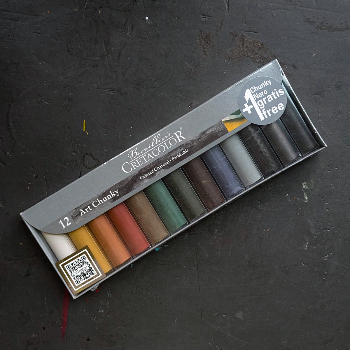 Brevillier's Compressed Charcoal Set Brevillier's Cretacolor - Art Chunky - Coloured Charcoal - Set of 12 Colours with Bonus