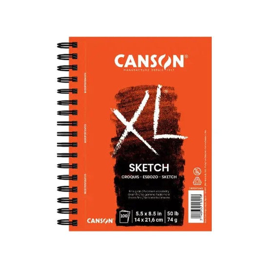 Canson Drawing Pad - Spiralbound Canson - XL - Sketch Pad - Coil Bound - 5.5x8.5"