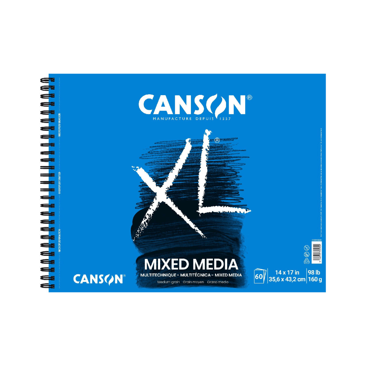 Canson Mixed Media Pad - Coil Bound Canson - XL - Mix Media Paper - 14x17" Pad