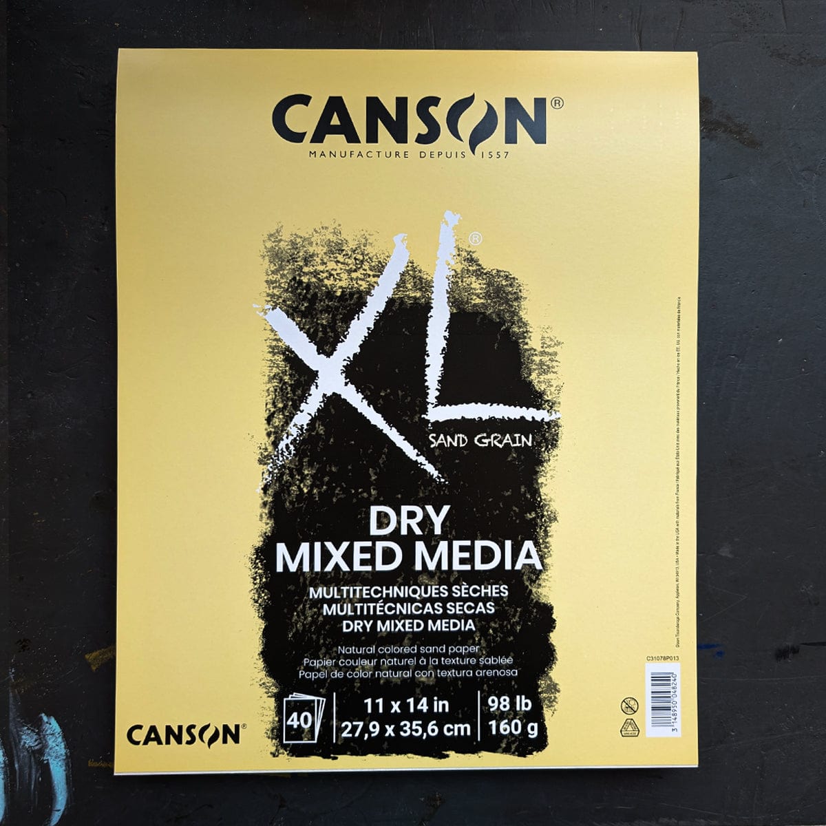 Canson Mixed Media Pad - Gluebound Canson - XL - Dry Mix Media - Sand Grain Paper - 11x14" Pads