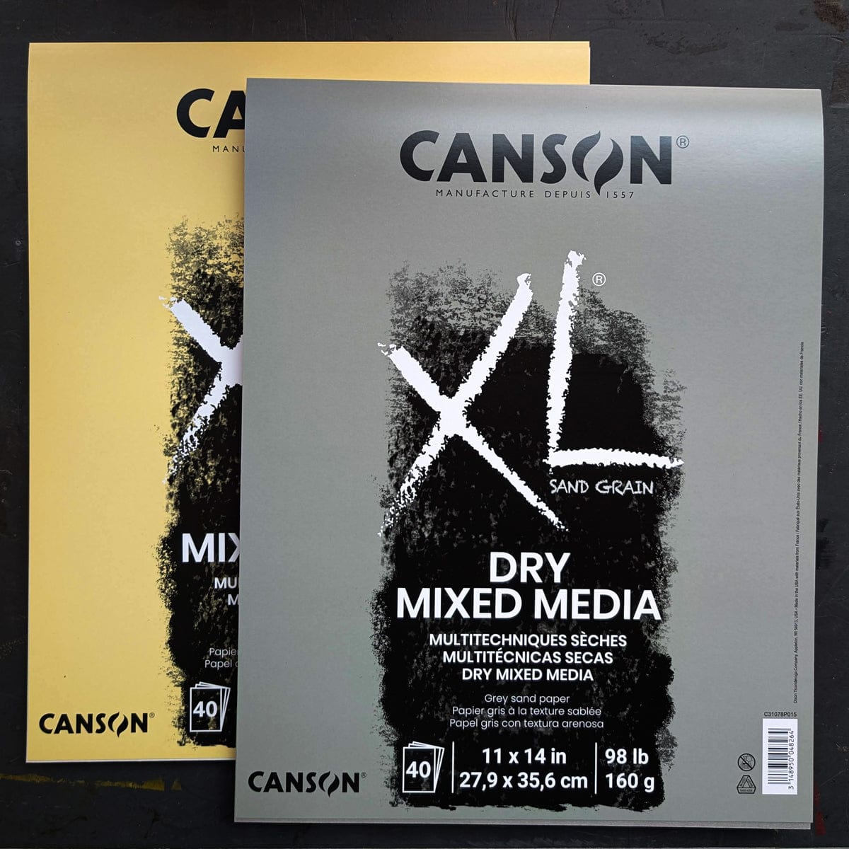 Canson Mixed Media Pad - Gluebound Canson - XL - Dry Mix Media - Sand Grain Paper - 11x14" Pads