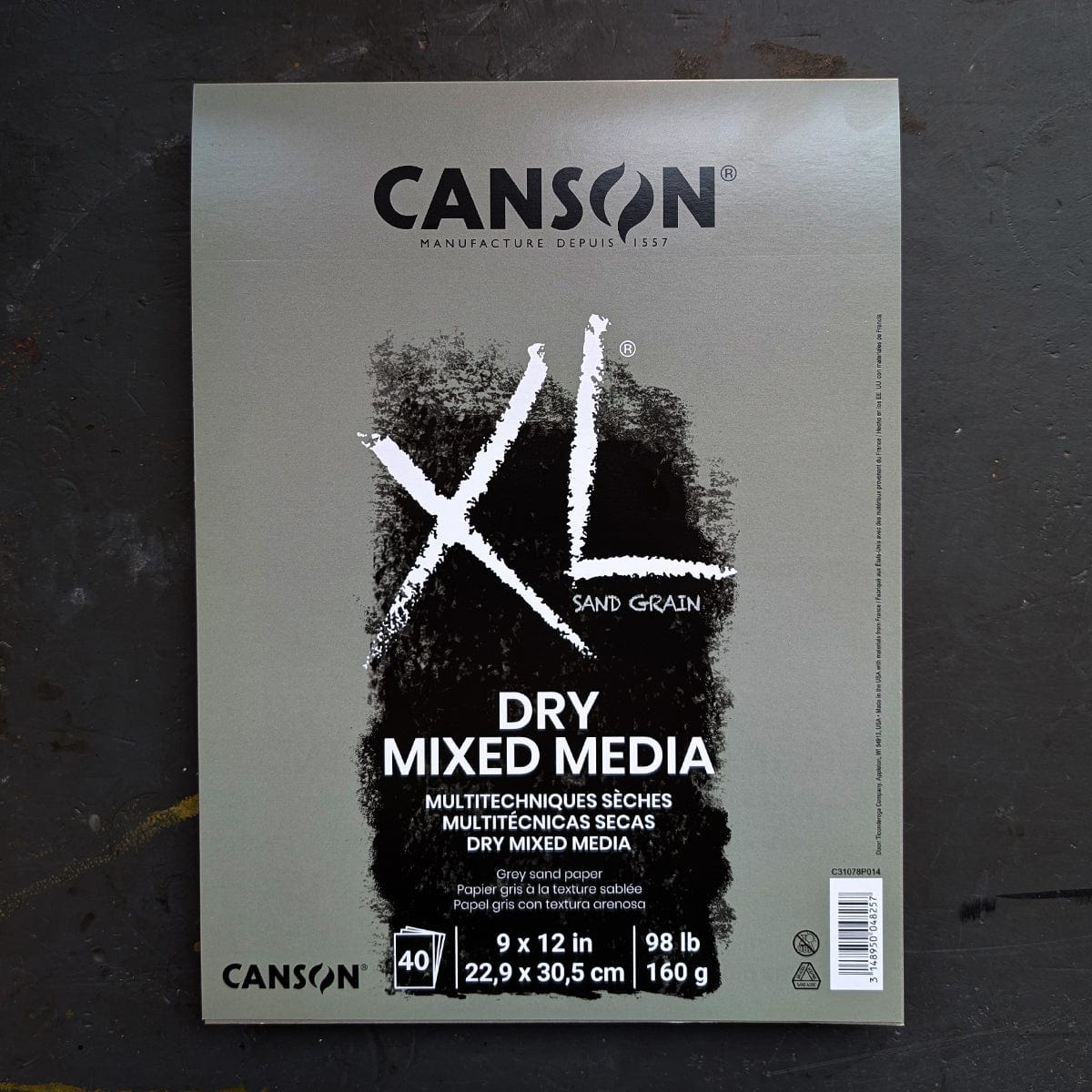 Canson Mixed Media Pad - Gluebound Canson - XL - Dry Mix Media - Sand Grain Paper - 9x12" Pads