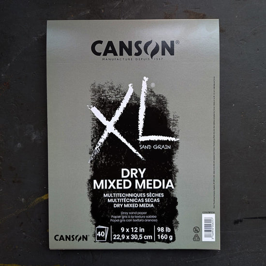 Canson Mixed Media Pad - Gluebound Canson - XL - Dry Mix Media - Sand Grain Paper - 9x12" Pads
