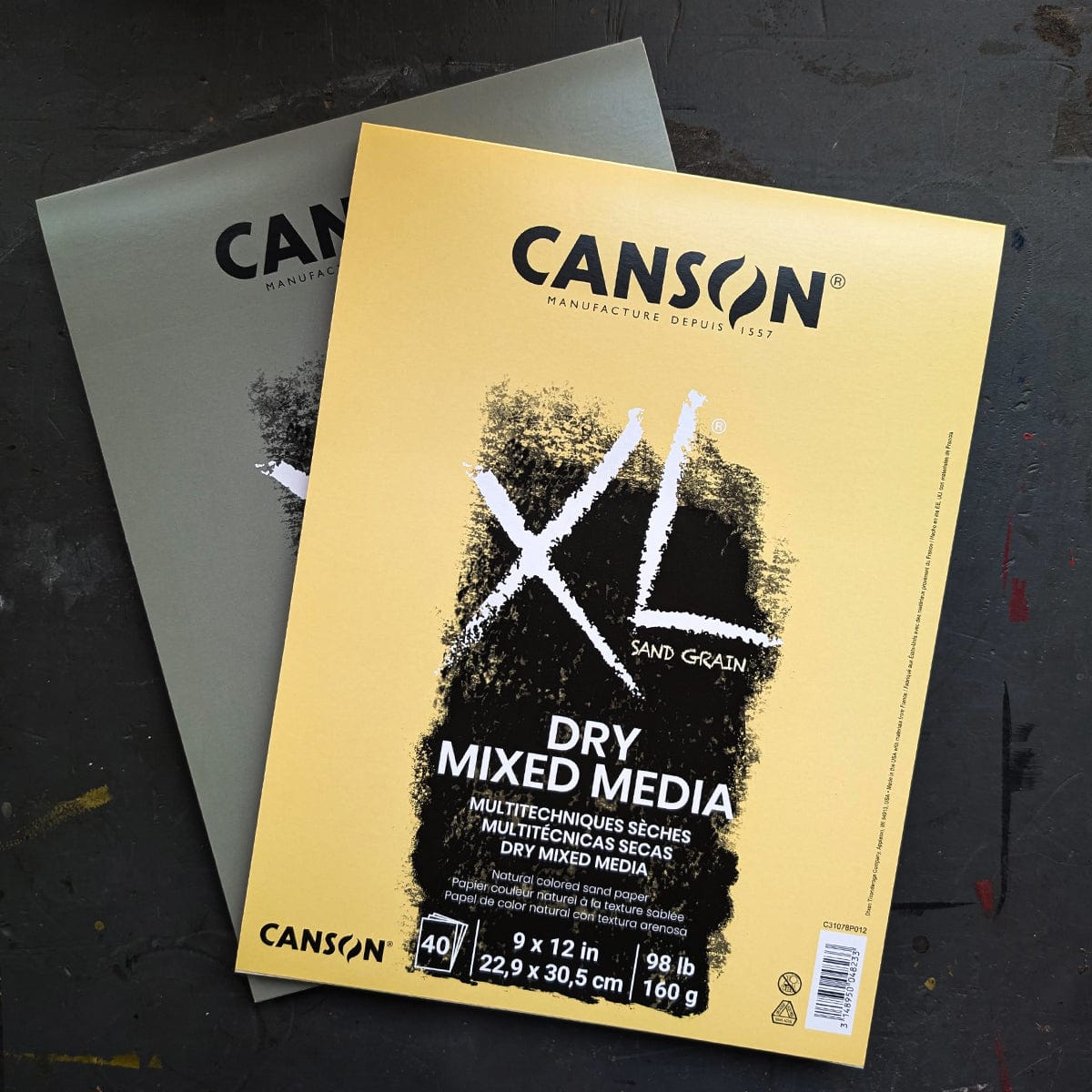 Canson Mixed Media Pad - Gluebound Canson - XL - Dry Mix Media - Sand Grain Paper - 9x12" Pads