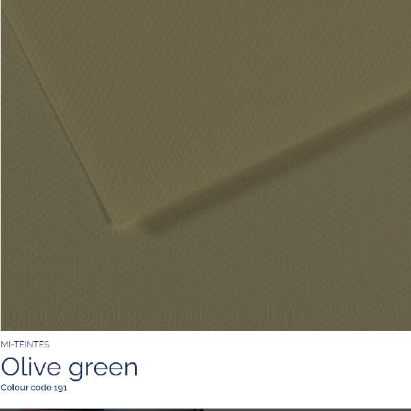 Canson Pastel Paper OLIVE GREEN 191 Canson - Mi-Teintes - Pastel Paper - 19 x 25" Sheets