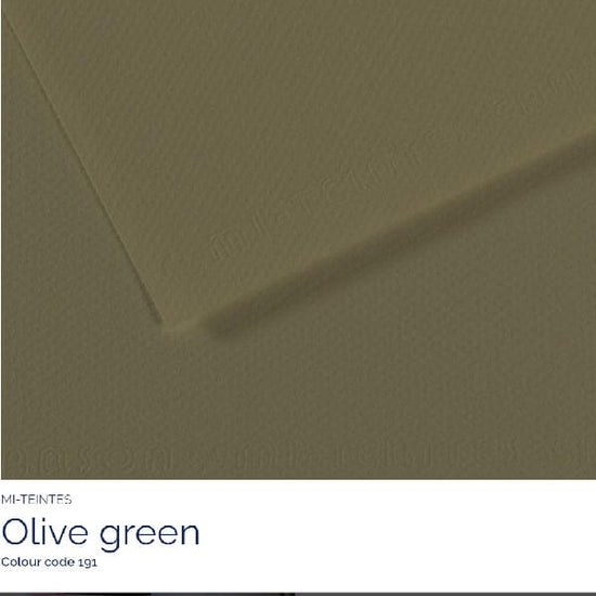 Canson Pastel Paper OLIVE GREEN 191 Canson - Mi-Teintes - Pastel Paper - 19 x 25" Sheets