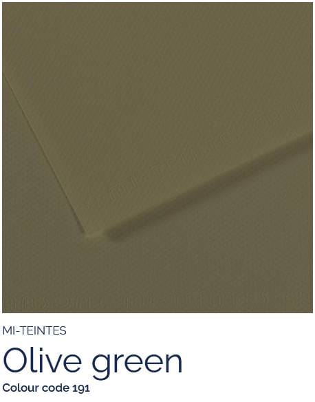 Canson Pastel Paper OLIVE GREEN 191 Canson - Mi-Teintes - Pastel Paper - 8.5 x 11" Sheets
