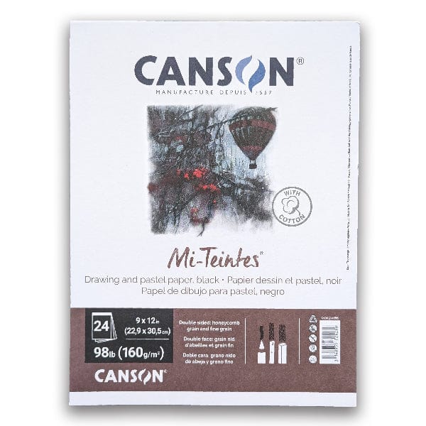 Canson Pastel Paper Pad Canson - Mi-Tientes - Pastel Paper Pad - Black - 9x12" - 24 Sheets - Item #100510866
