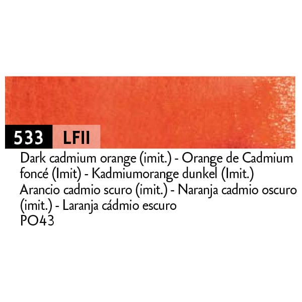 Caran d'Ache Colour Pencil Dark Cadmium Orange (hue) - 533 Caran d'Ache - Luminance 6901 - Individual Colour Pencils