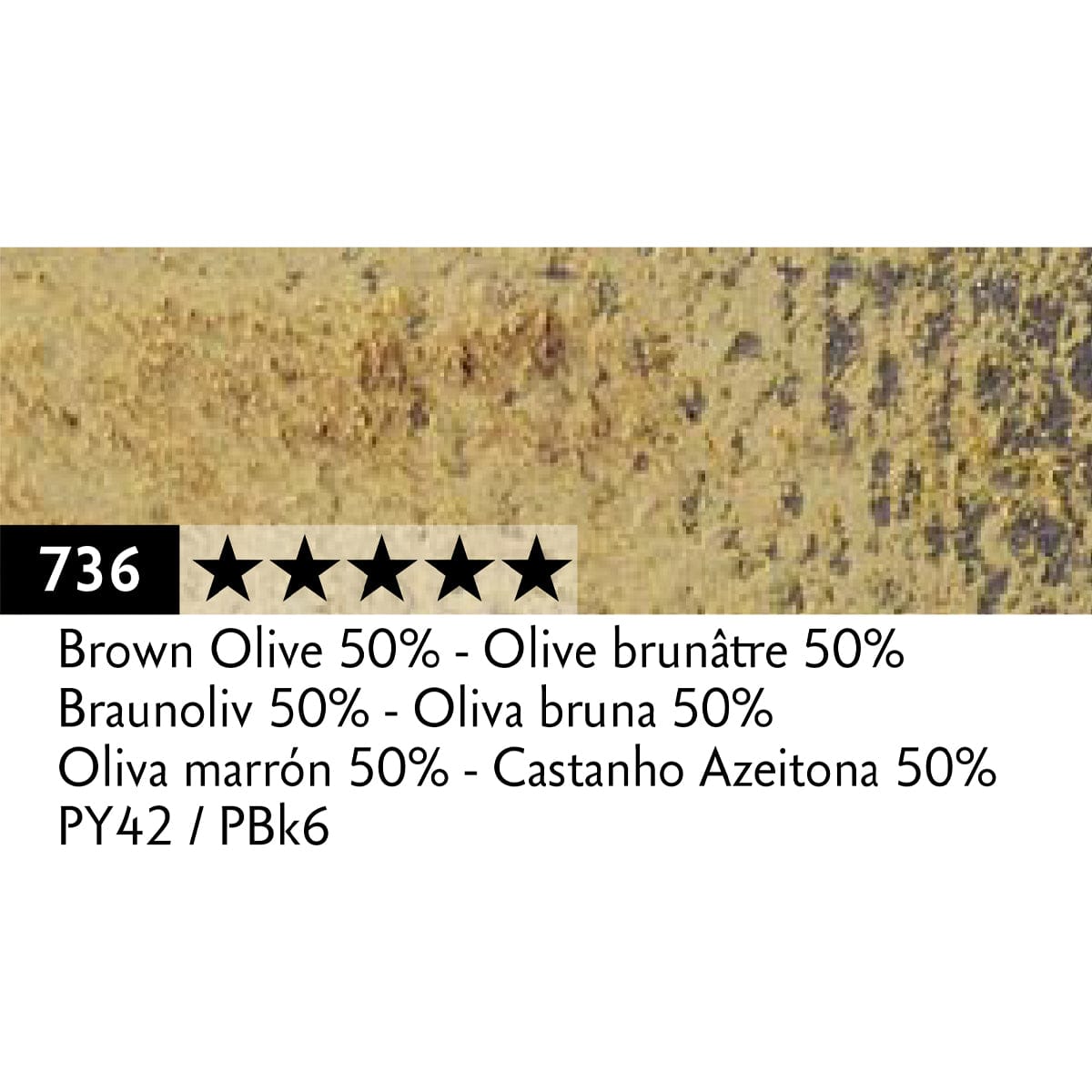 Caran d'Ache Pastel Pencil Brown Olive 50% - 736 Caran d'Ache - Pastel Pencils - Individual Colours