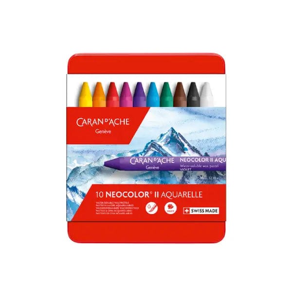 Caran d'Ache Wax Pastel Set Caran D'Ache - Neocolor II - Water-Soluble Wax Pastels - 10 Colour Set