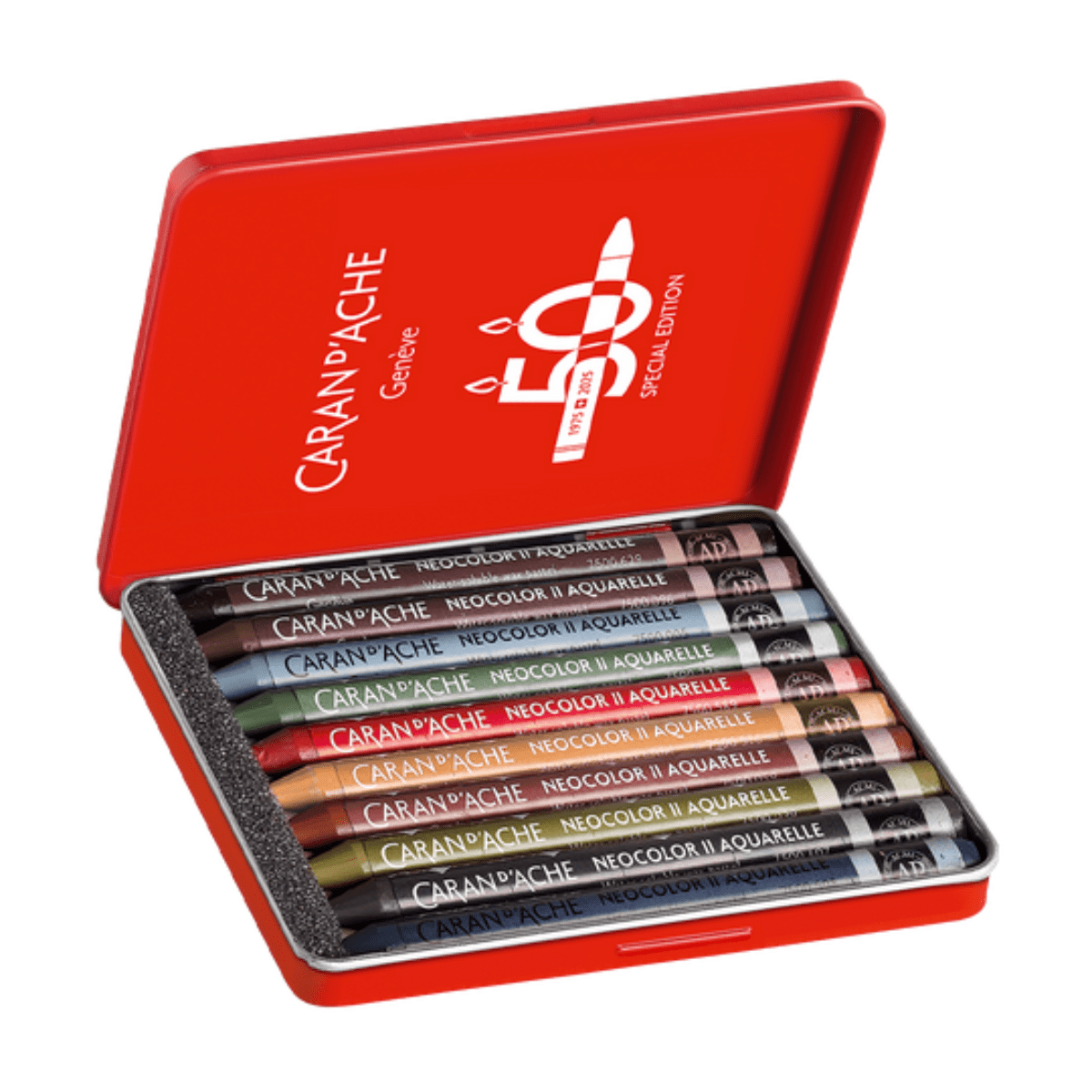 Caran d'Ache Wax Pastel Set Caran d'Ache - Neocolor II - Water-Soluble Wax Pastels - 10 Colour Special Edition Set - Dark
