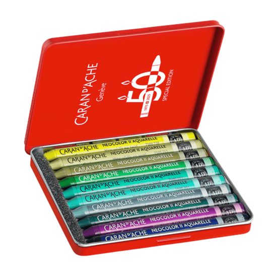 Caran d'Ache Wax Pastel Set Caran d'Ache - Neocolor II - Water-Soluble Wax Pastels - 10 Colour Special Edition Set - Lush