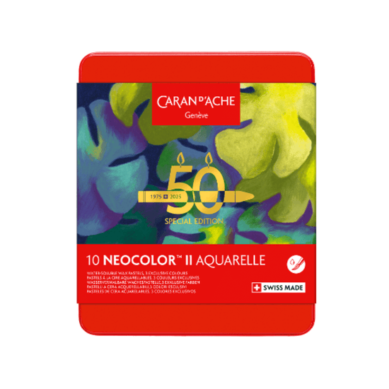 Caran d'Ache Wax Pastel Set Caran d'Ache - Neocolor II - Water-Soluble Wax Pastels - 10 Colour Special Edition Set - Lush
