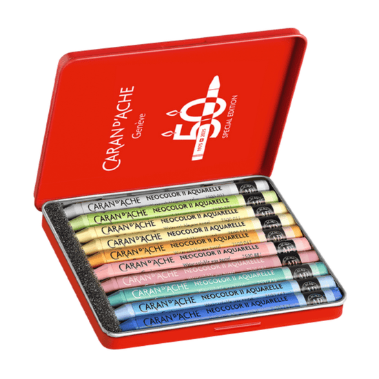 Caran d'Ache Wax Pastel Set Caran d'Ache - Neocolor II - Water-Soluble Wax Pastels - 10 Colour Special Edition Set - Pastel
