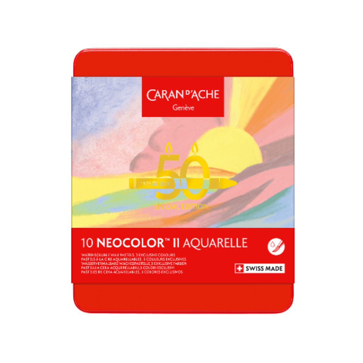 Caran d'Ache Wax Pastel Set Caran d'Ache - Neocolor II - Water-Soluble Wax Pastels - 10 Colour Special Edition Set - Pastel