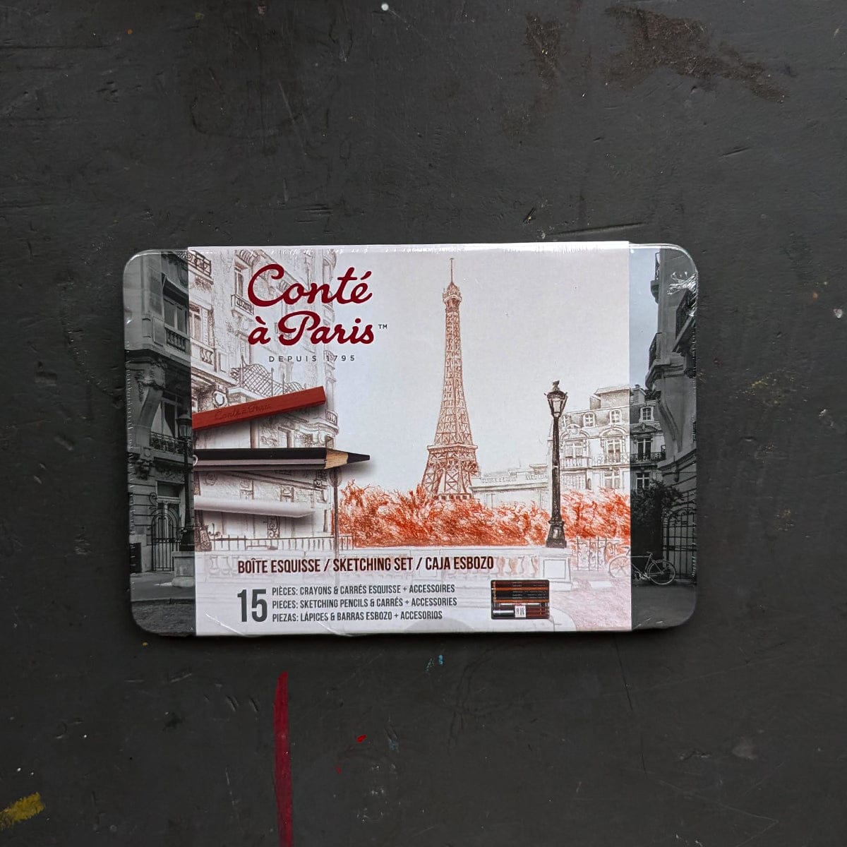 Conté à Paris Charcoal Pencil Set Conté à Paris - Sketching Set - 15 Piece Tin