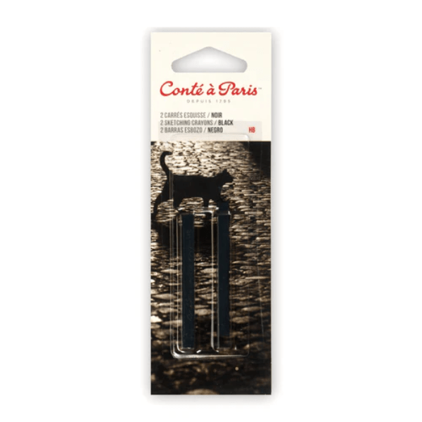 Conté à Paris Compressed Charcoal Black - HB Conté à Paris - Sketching Crayons - Packs of 2