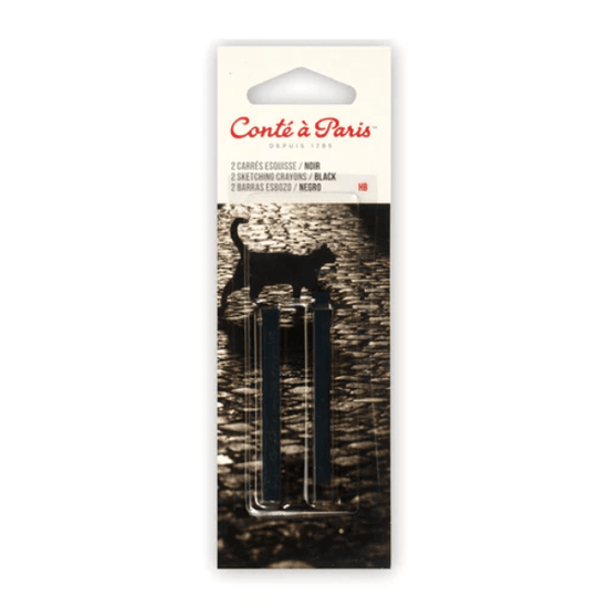 Conté à Paris Compressed Charcoal Black - HB Conté à Paris - Sketching Crayons - Packs of 2
