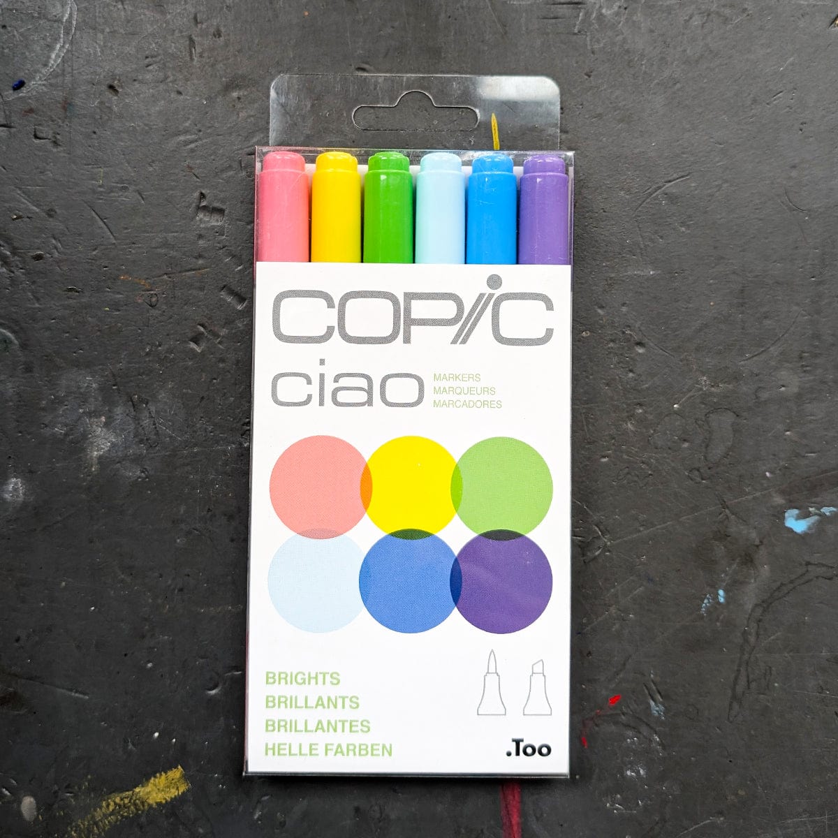 Copic Alcohol-Based Marker Set Copic- Ciao Markers - Set of 6 Colours - Brights