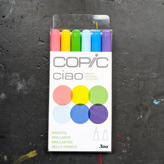 Copic Alcohol-Based Marker Set Copic- Ciao Markers - Set of 6 Colours - Brights