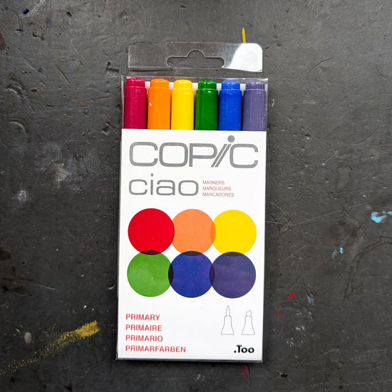 Copic Alcohol-Based Marker Set Copic- Ciao Markers - Set of 6 Colours - Primary