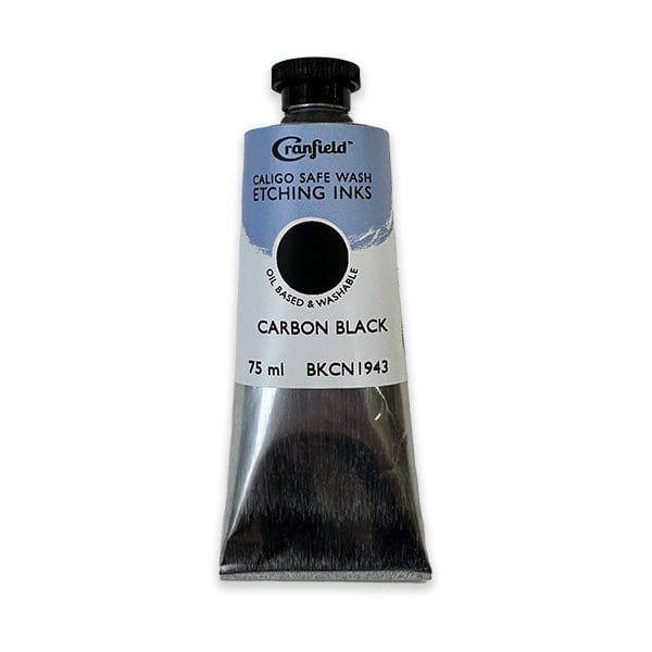 Cranfield Colours Block Printing Ink Cranfield - Caligo Safe Wash Etching Ink - 75mL Tube - Carbon Black - Item #BKCN1943