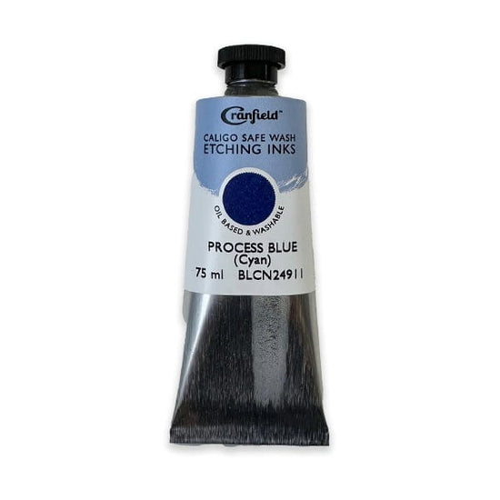 Cranfield Colours Block Printing Ink Cranfield - Caligo Safe Wash Etching Ink - 75mL Tube - Process Blue (Cyan) - Item #BLCN24911