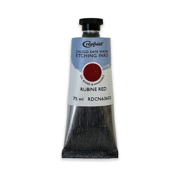 Cranfield Colours Block Printing Ink Cranfield - Caligo Safe Wash Etching Ink - 75mL Tube - Rubine Red - Item #RDCN63602