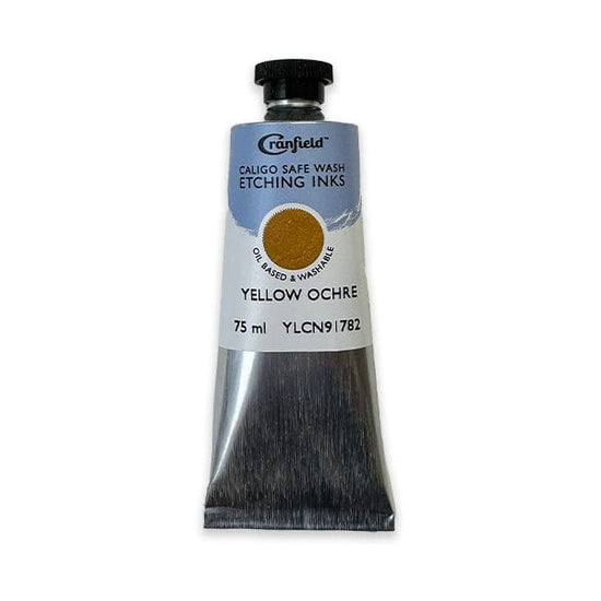 Cranfield Colours Block Printing Ink Cranfield - Caligo Safe Wash Etching Ink - 75mL Tube - Yellow Ochre - Item #YLCN91782