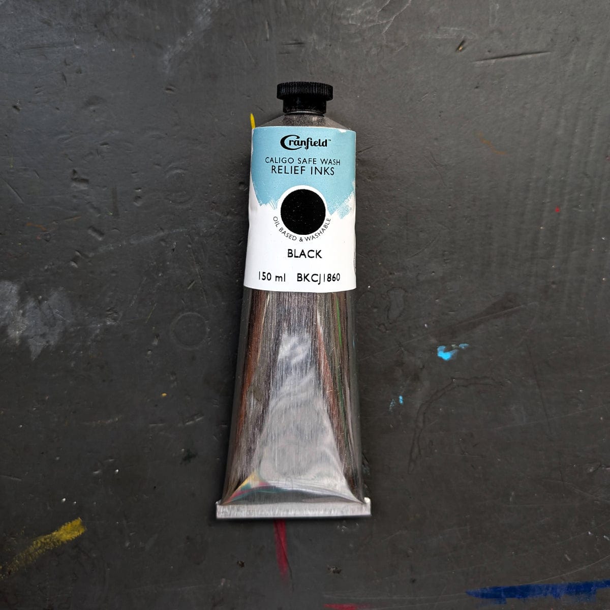 Cranfield Colours Block Printing Ink Cranfield - Caligo Safe Wash Relief Ink - 150mL Tube - Black