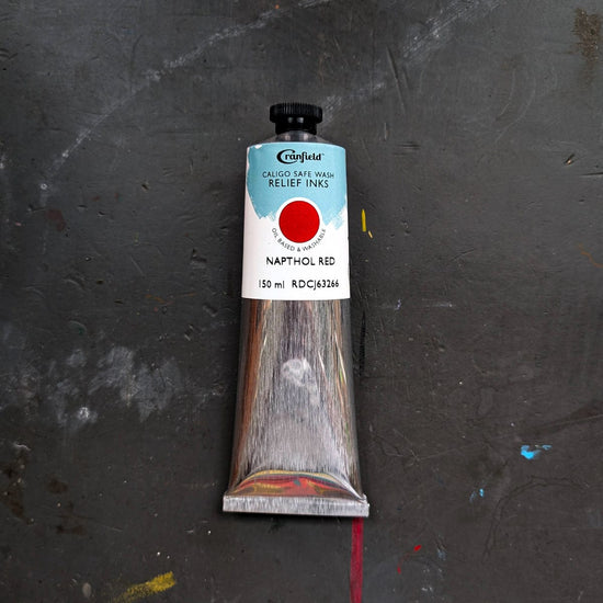 Cranfield Colours Block Printing Ink Cranfield - Caligo Safe Wash Relief Ink - 150mL Tube - Napthol Red