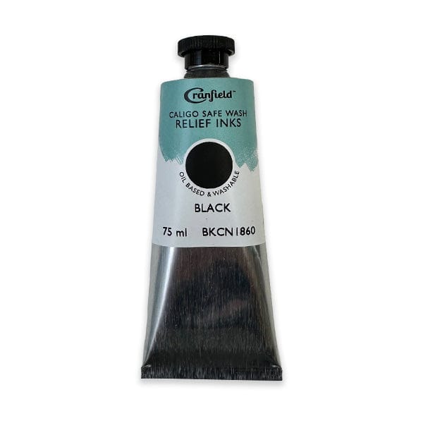 Cranfield Colours Block Printing Ink Cranfield - Caligo Safe Wash Relief Ink - 75mL Tube - Black - Item #BKCN1860
