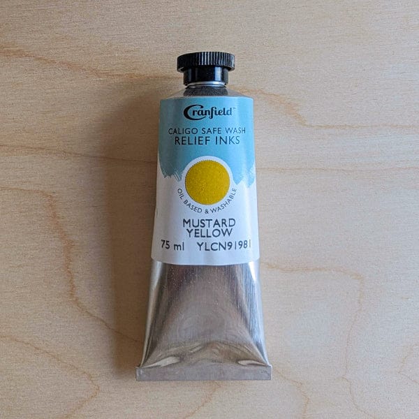 Cranfield Colours Block Printing Ink Cranfield - Caligo Safe Wash Relief Ink - 75mL Tube - Mustard Yellow