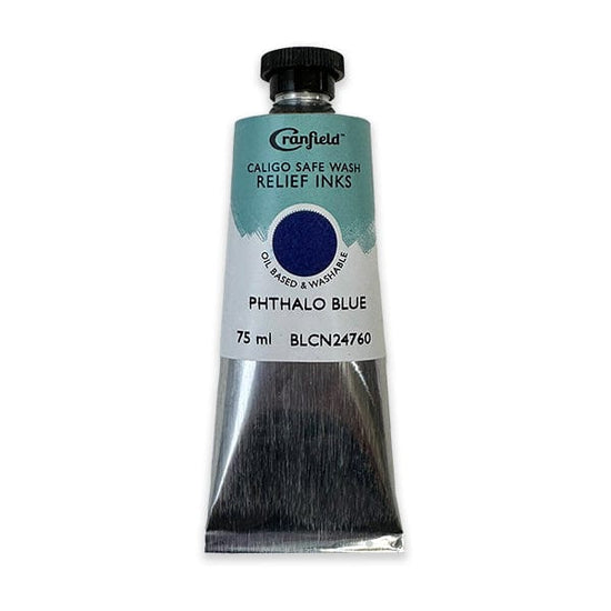 Cranfield Colours Block Printing Ink Cranfield - Caligo Safe Wash Relief Ink - 75mL Tube - Phthalo Blue - Item #BLCN24760