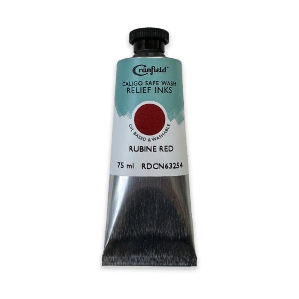 Cranfield Colours Block Printing Ink Cranfield - Caligo Safe Wash Relief Ink - 75mL Tube - Rubine Red - Item #RDCN63254