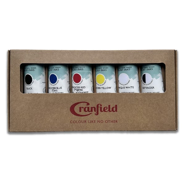 Cranfield Colours Block Printing Ink Cranfield - Caligo Safe Wash Relief Ink - Set of 6 Colours - 75mL Tubes