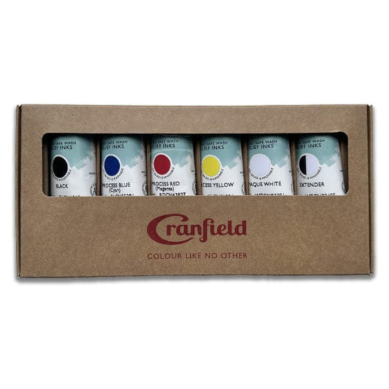 Cranfield Colours Block Printing Ink Cranfield - Caligo Safe Wash Relief Ink - Set of 6 Colours - 75mL Tubes