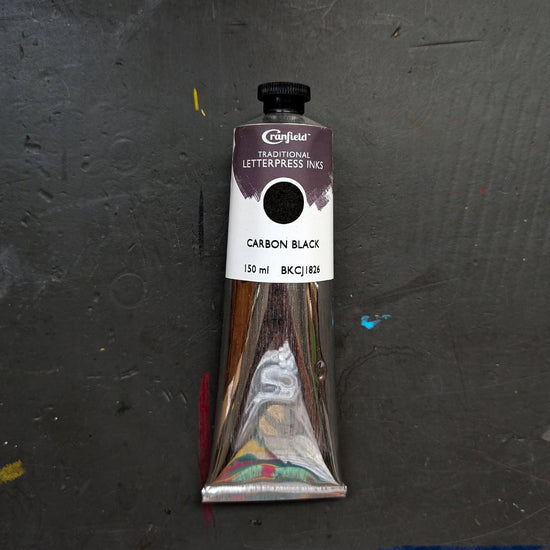 Cranfield Colours Block Printing Ink Cranfield - Traditional Letterpress Inks - 150mL Tube - Carbon Black