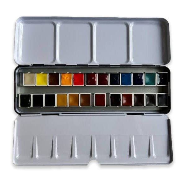 Empty Metal Watercolor Paints Tins Box Color Palette Full