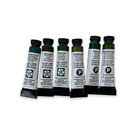 Daniel Smith Watercolour Set Daniel Smith - Extra Fine Watercolours - Jean Haines' Green with Envy - Set of 6 Colours in 5mL Tubes - Item #285610346