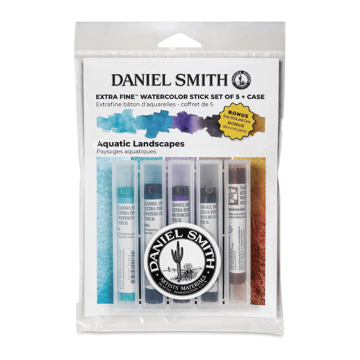 Daniel Smith Watercolour Stick Daniel Smith - Extra Fine Watercolour Sticks - Aquatic Landscapes - Set of 5 + Case