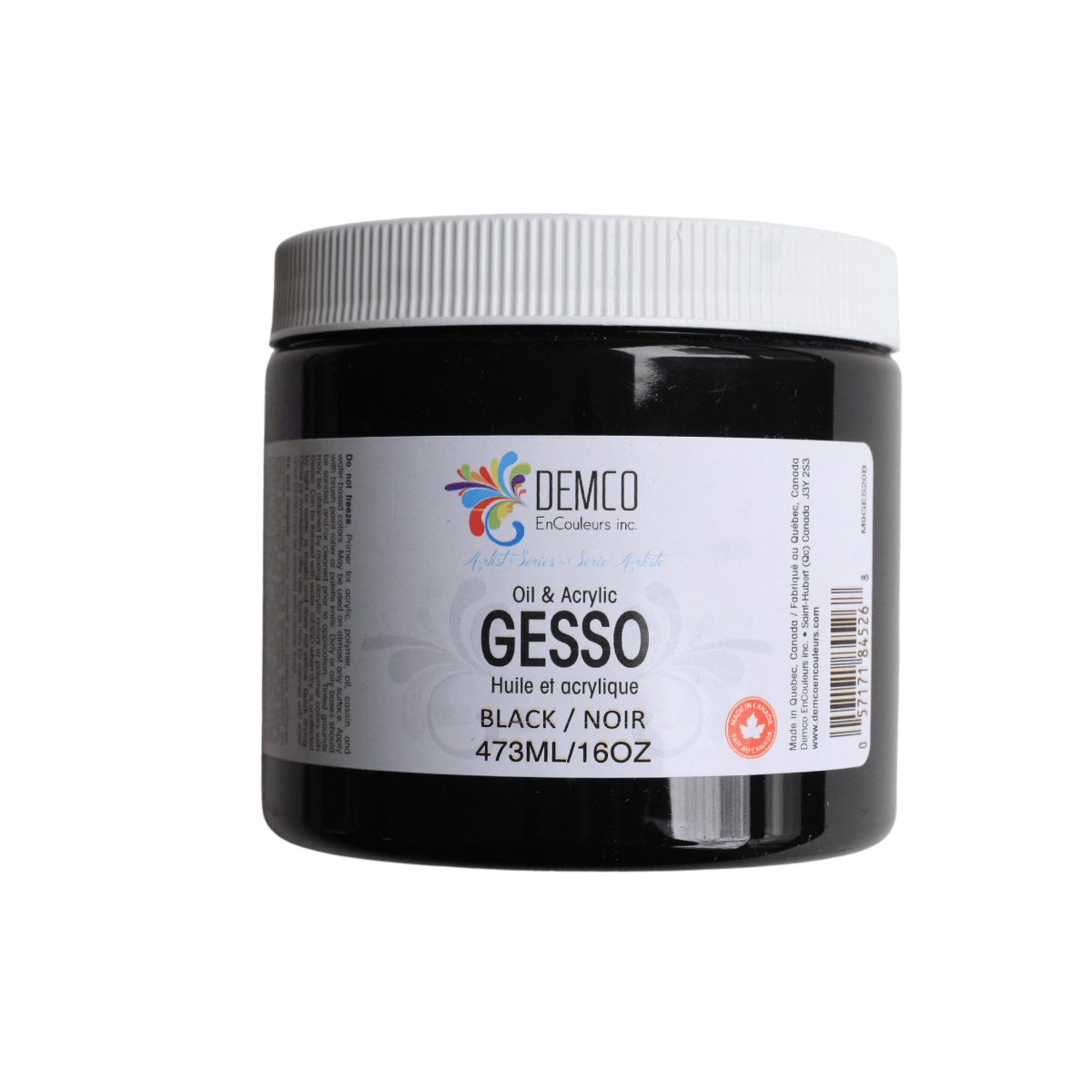 DEMCO EnCouleurs Acrylic Ground Demco - Black Gesso - 473mL Jar