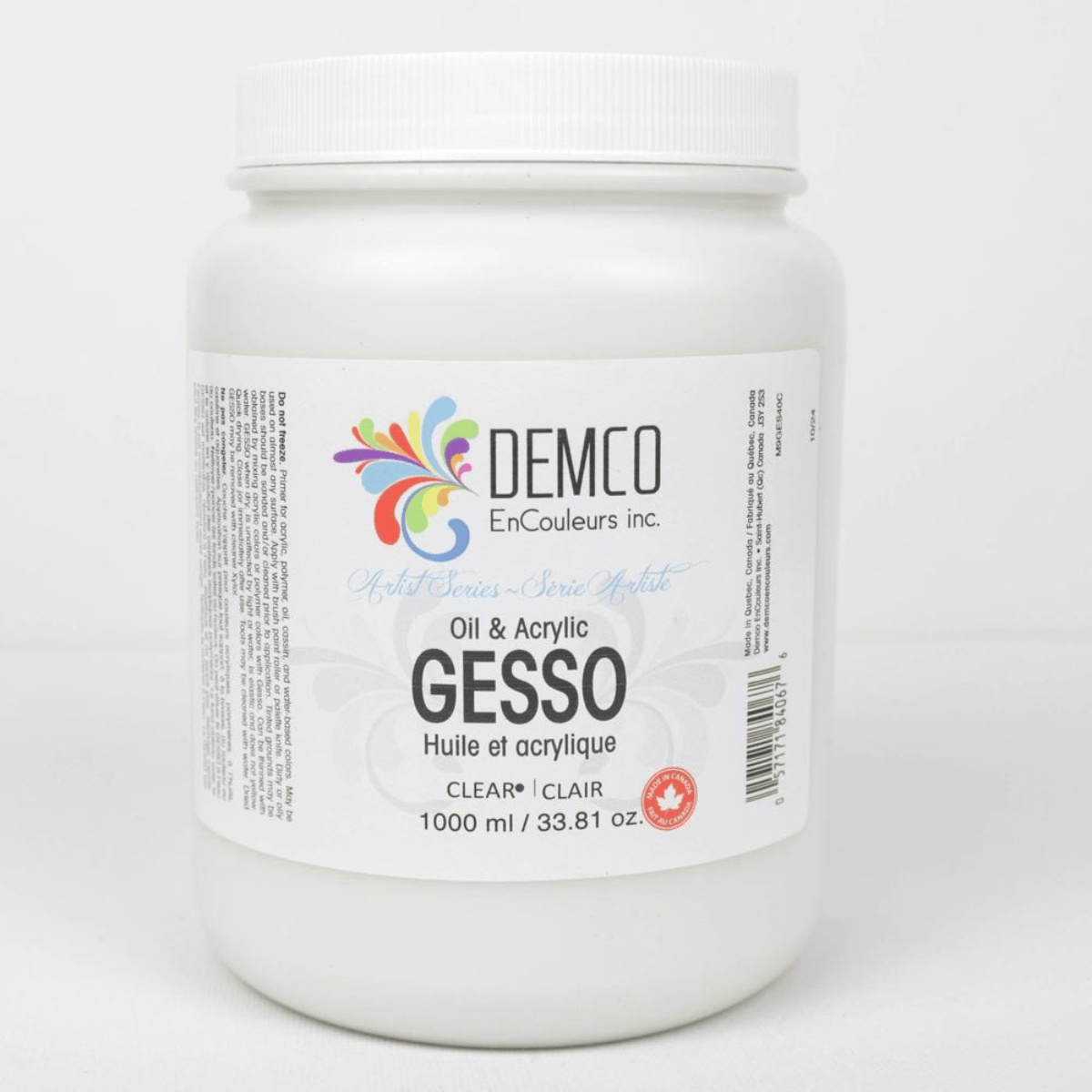 DEMCO EnCouleurs Acrylic Ground Demco - Clear Gesso - 1000mL Jar